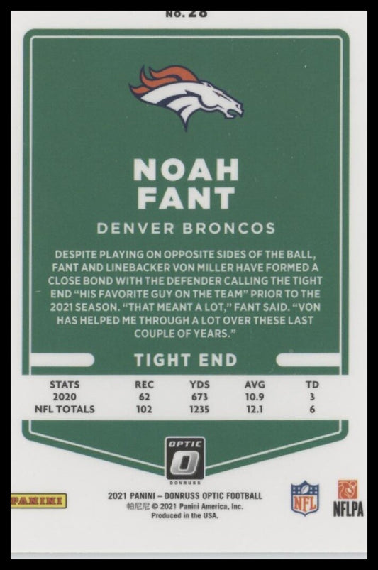 2021 Donruss Optic #28 Noah Fant
