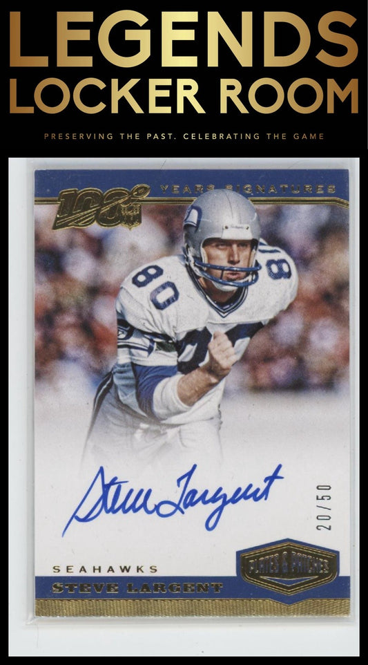 2019 Panini Plates & Patches #YS-SLA Steve Largent 100 Years Signatures #/50