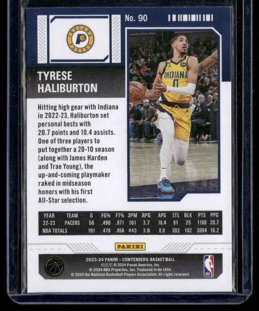 2023-24 Panini Contenders #90 Tyrese Haliburton Season Ticket Retail