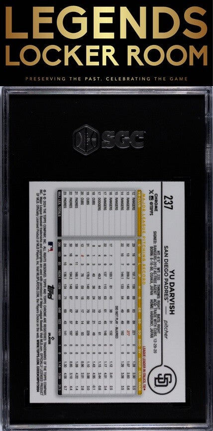 2024 Topps Chrome #237 Yu Darvish Sepia Ref. SGC 9.5