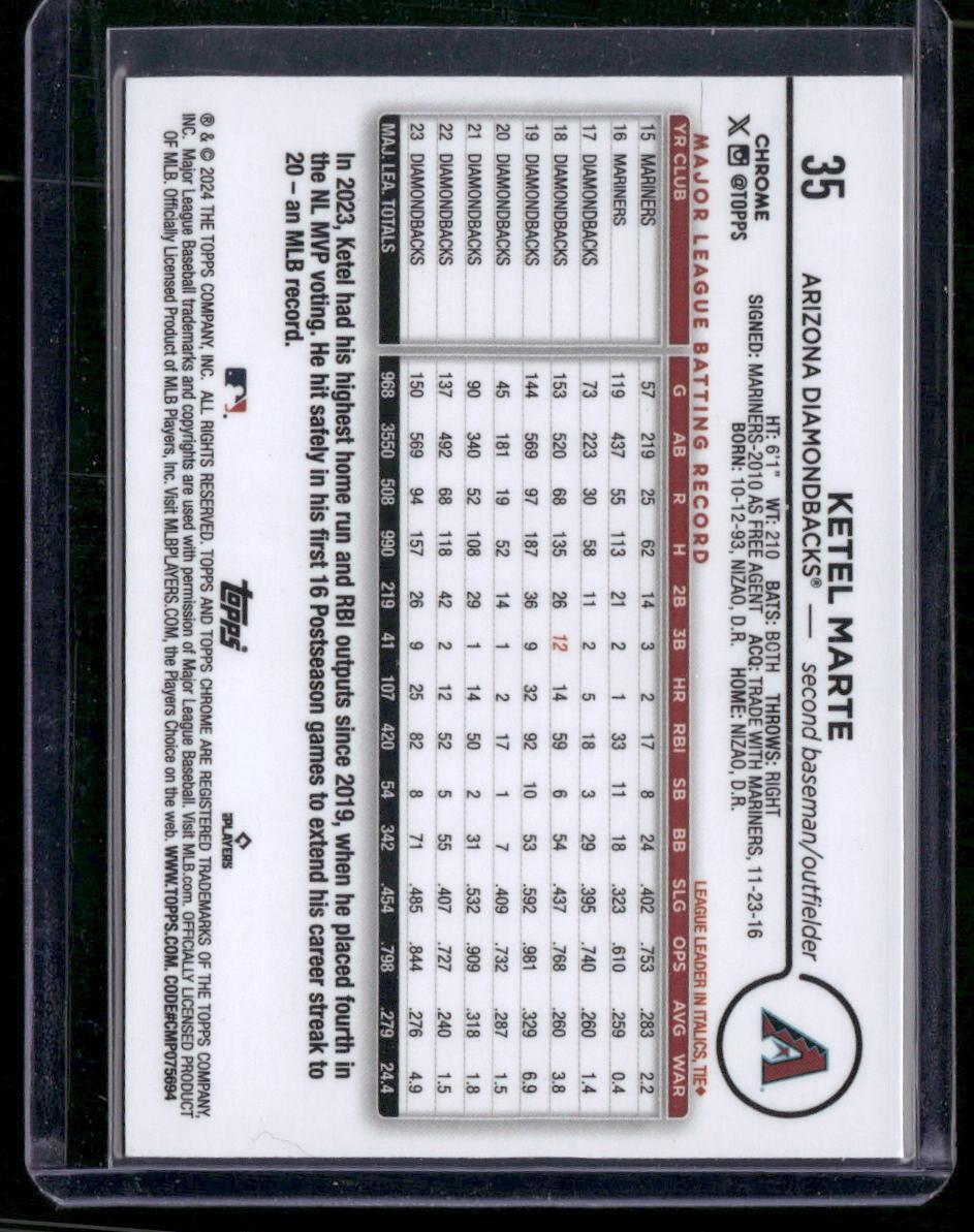 2024 Topps Chrome #35 Ketel Marte Sepia Refractors