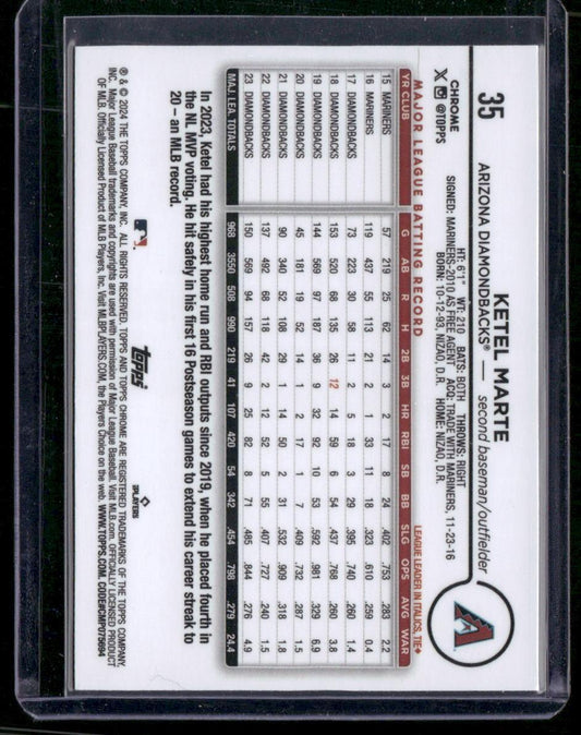 2024 Topps Chrome #35 Ketel Marte Sepia Refractors