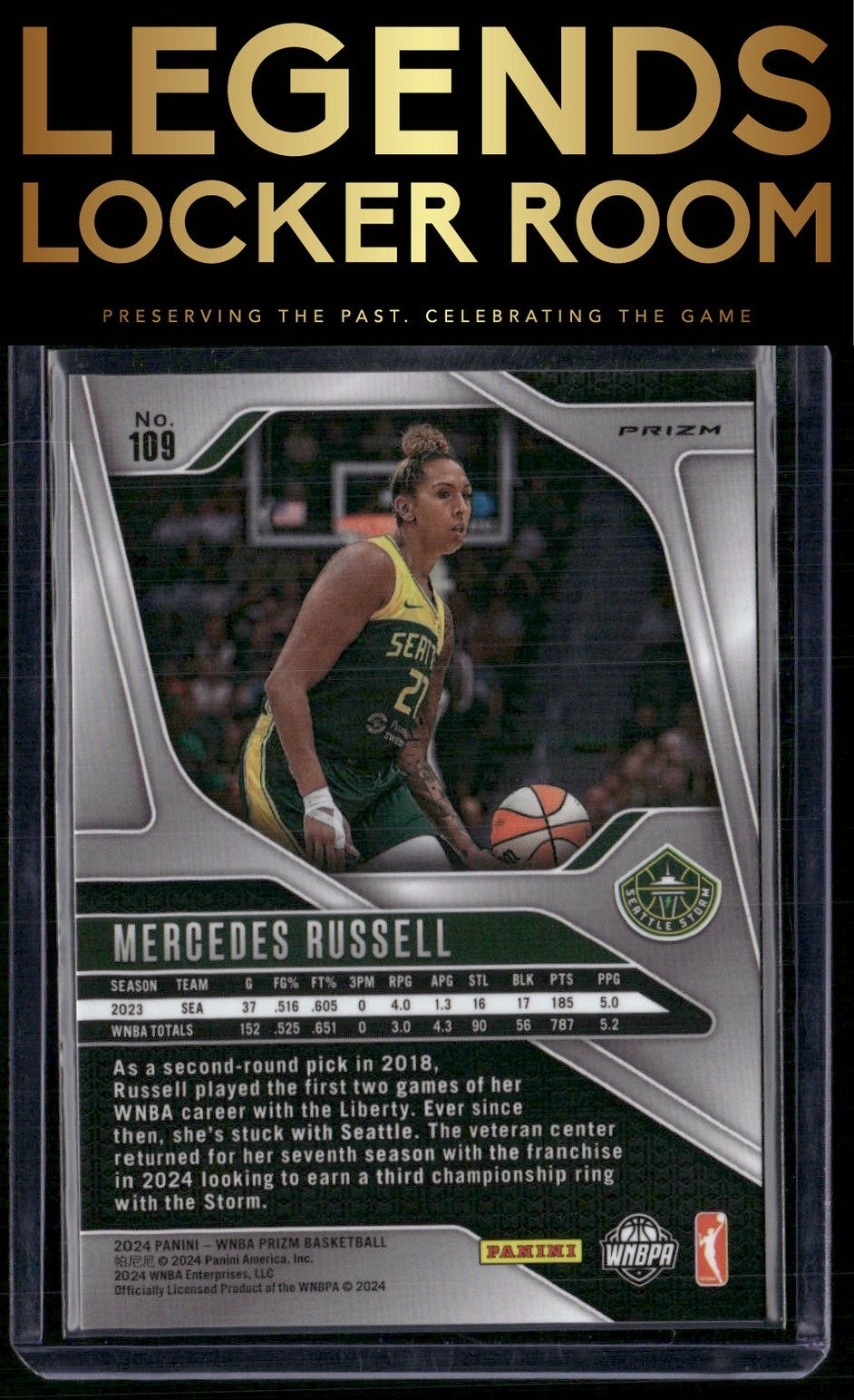 2024 Panini Prizm WNBA #109 Mercedes Russell Silver Prizms