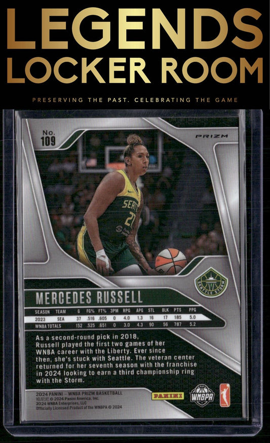 2024 Panini Prizm WNBA #109 Mercedes Russell Silver Prizms