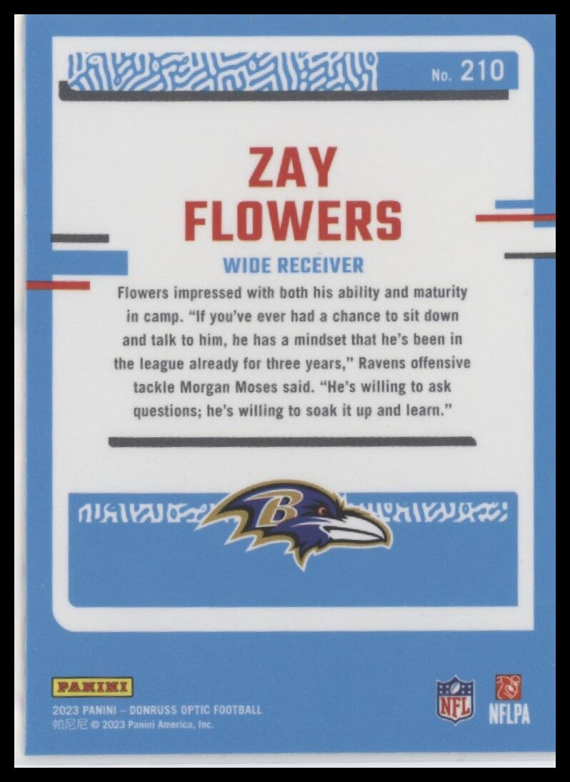 2023 Donruss Optic #210 Zay Flowers