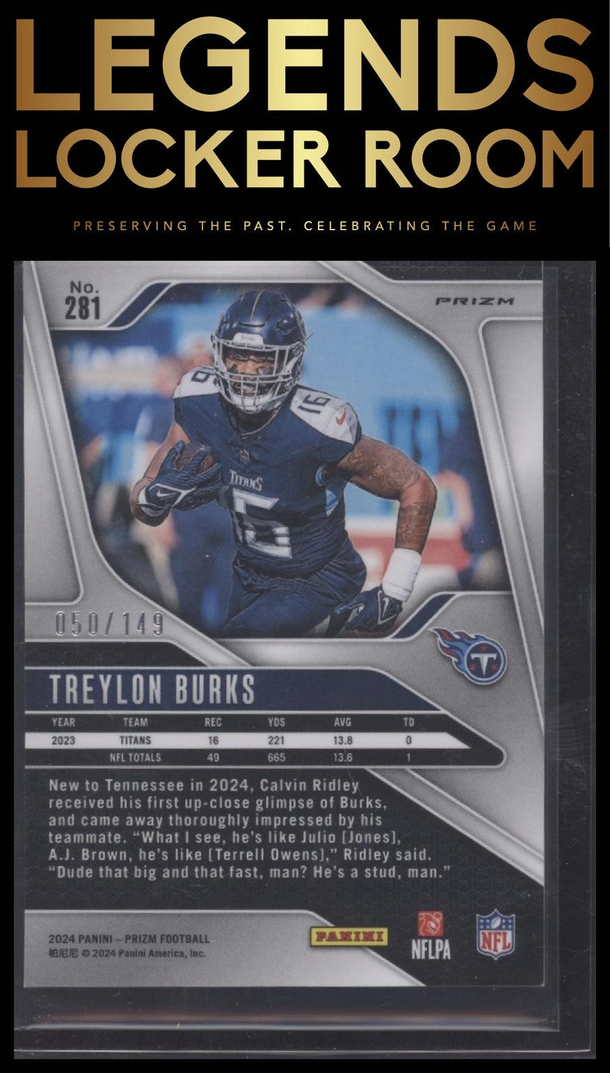 2024 Panini Prizm #281 Treylon Burks Red Wave #/149