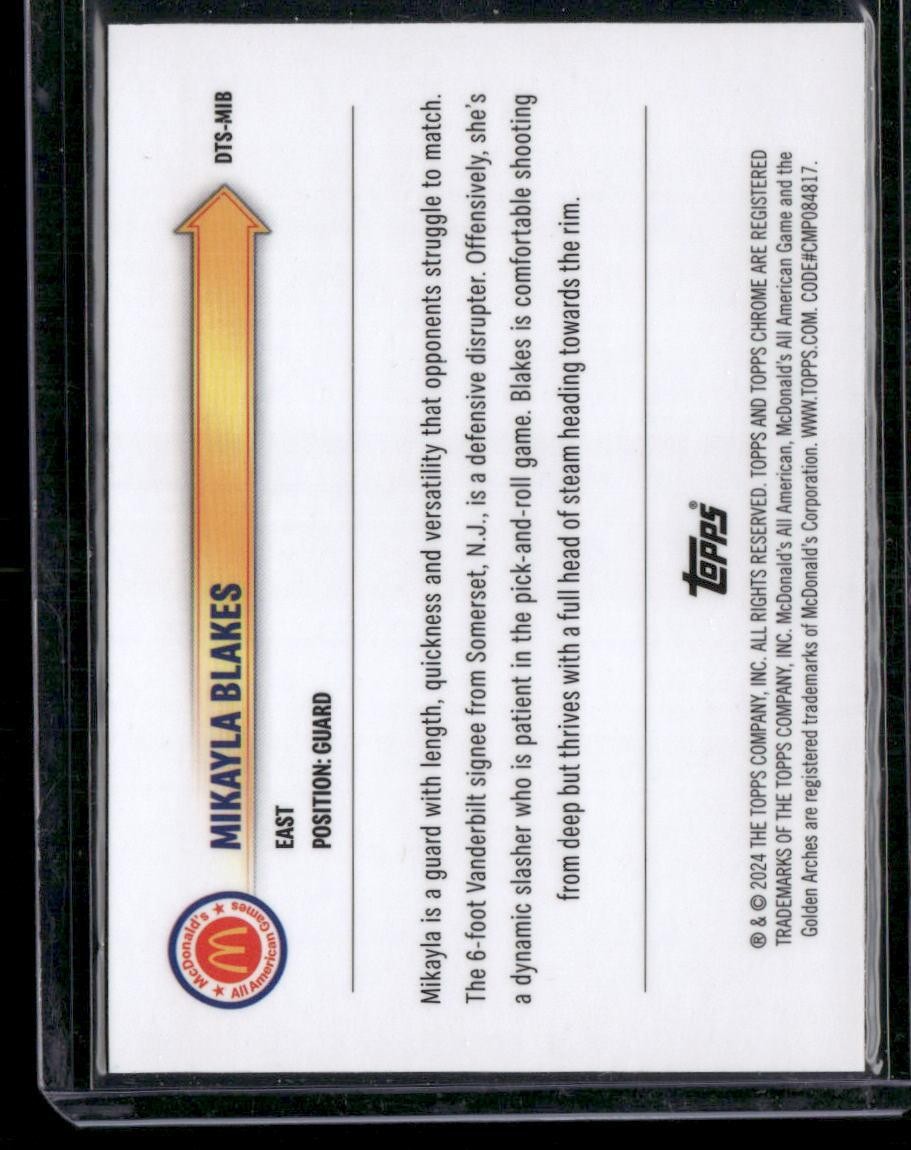 2024 Topps Chrome McDonald's All-American Mikayla Blakes Drive Thru Service