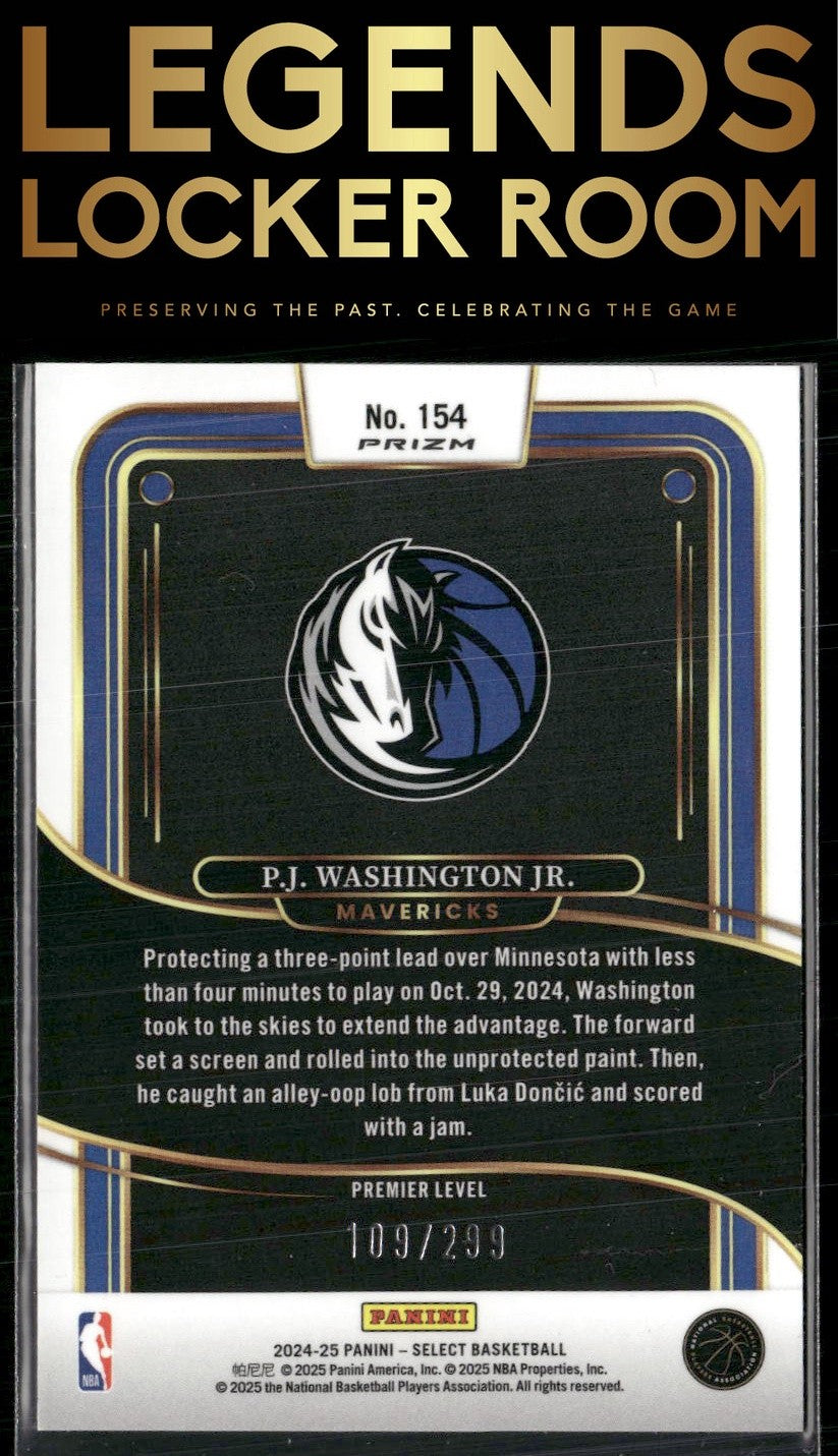 2024-25 Panini Select #154 P.J. Washington Jr. Light Blue Prizm #/299