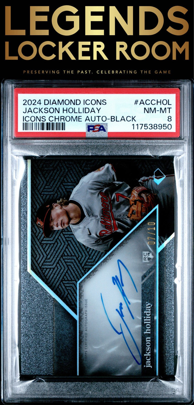 2024 Topps Diamond Icons Icons Chrome Auto Jackson Holliday Black PSA 8