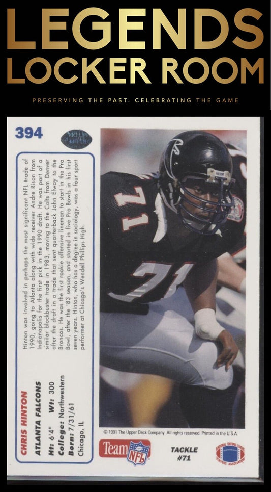 1991 Upper Deck #394b Chris Hinton
