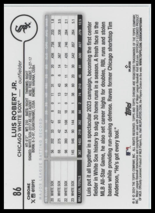 2024 Topps Chrome #86 Luis Robert Jr.
