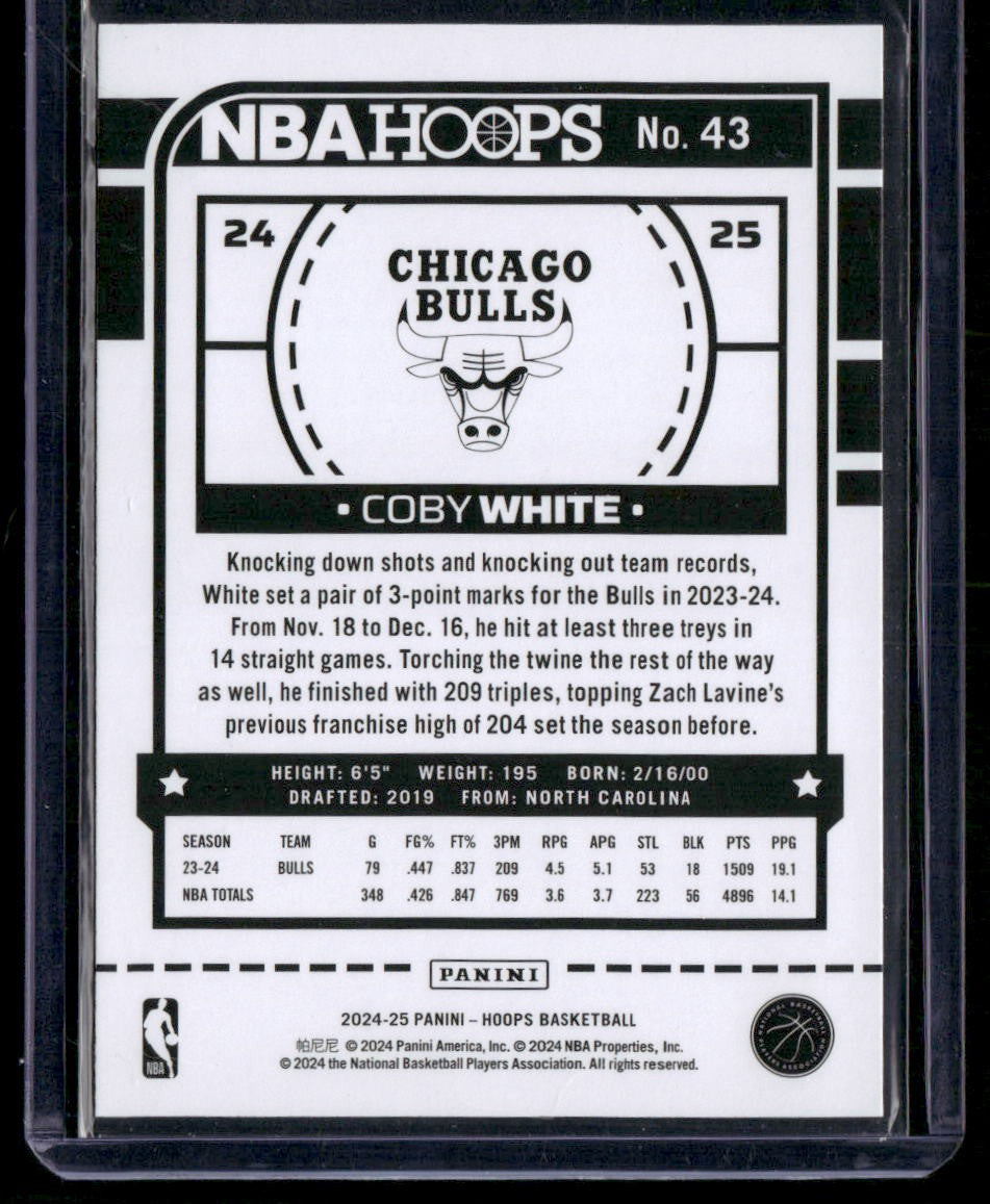 2024-25 Hoops #43 Coby White