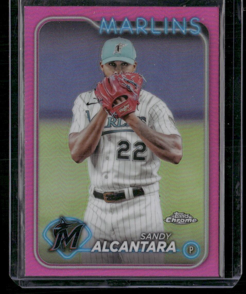 2024 Topps Chrome #138 Sandy Alcantara Pink Refractors