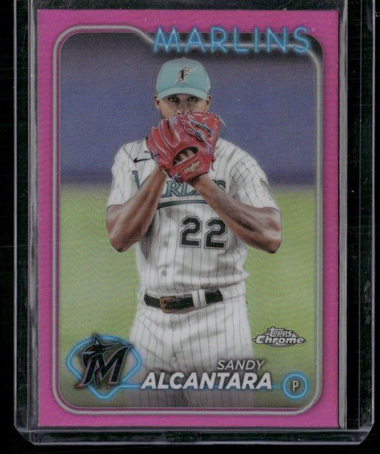 2024 Topps Chrome #138 Sandy Alcantara Pink Refractors