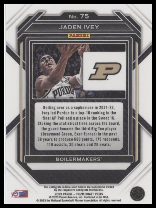 2023 Panini Prizm Draft Picks #75 Jaden Ivey