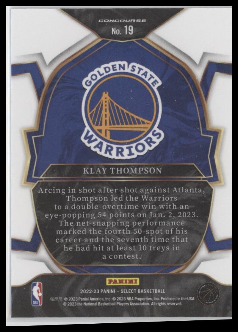 2022-23 Panini Select #19 Klay Thompson Blue (Retail Base)