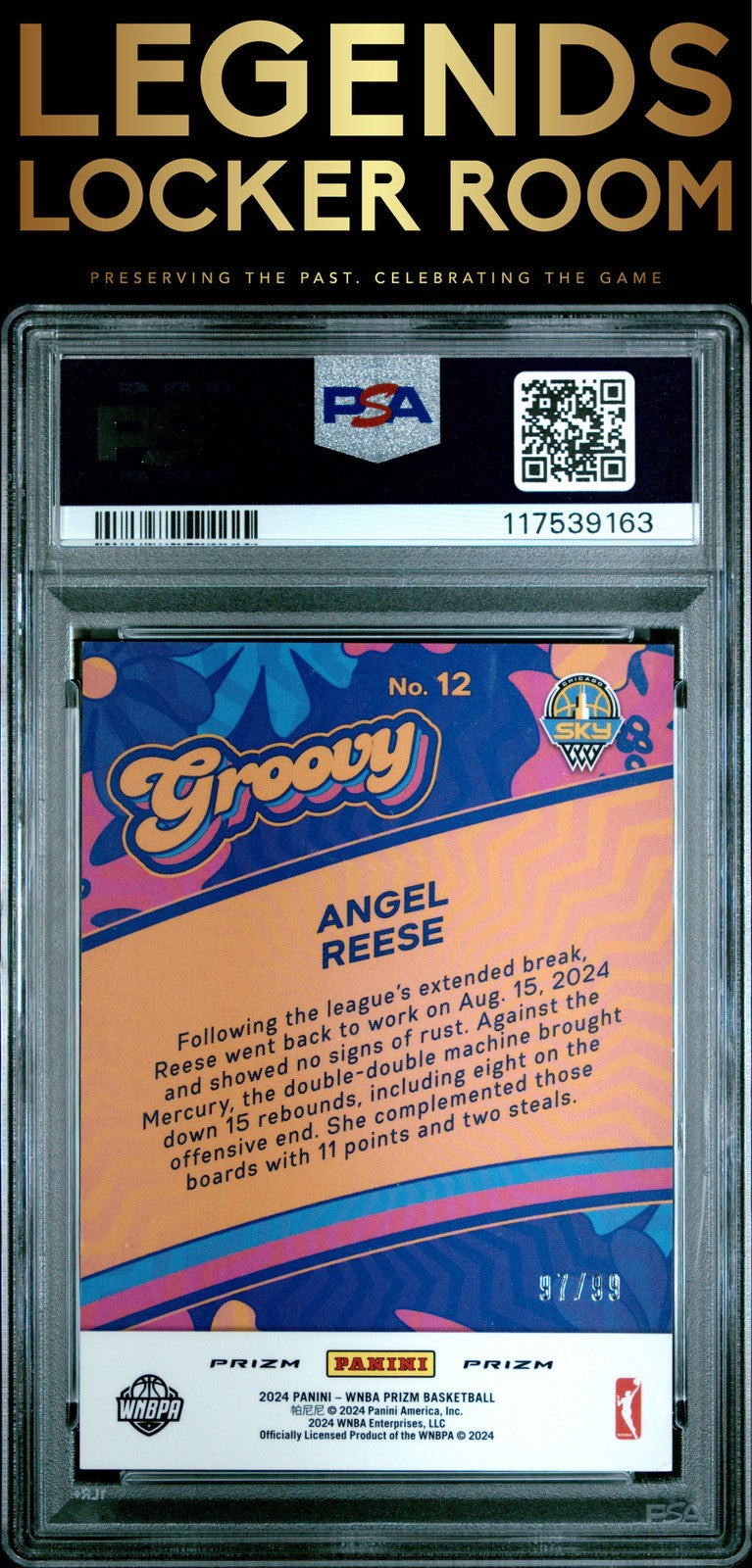 2024 Panini Prizm Wnba Groovy #12 Angel Reese Groovy-Red Prizm PSA 10