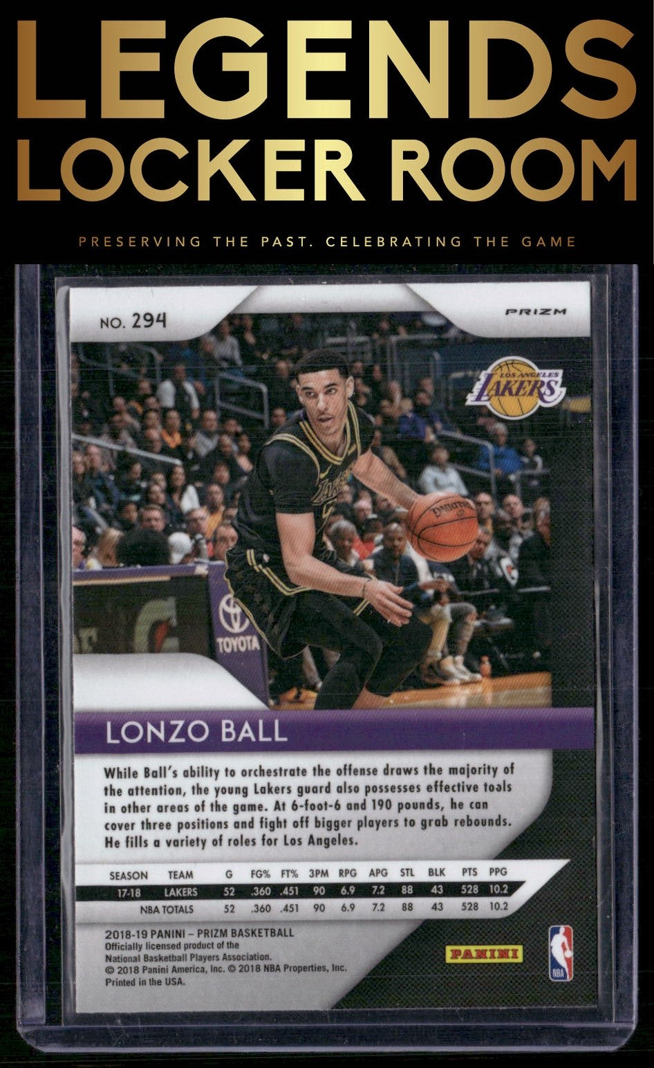 2018-19 Panini Prizm #294 Lonzo Ball Prizms Silver