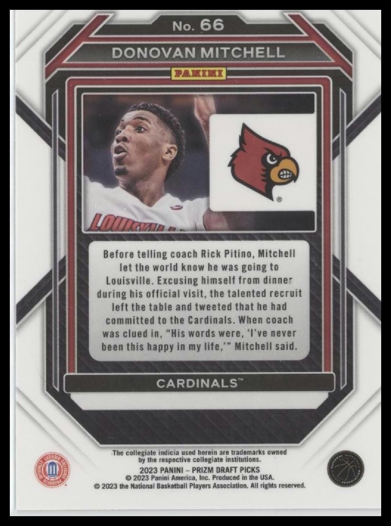 2023 Panini Prizm Draft Picks #66 Donovan Mitchell