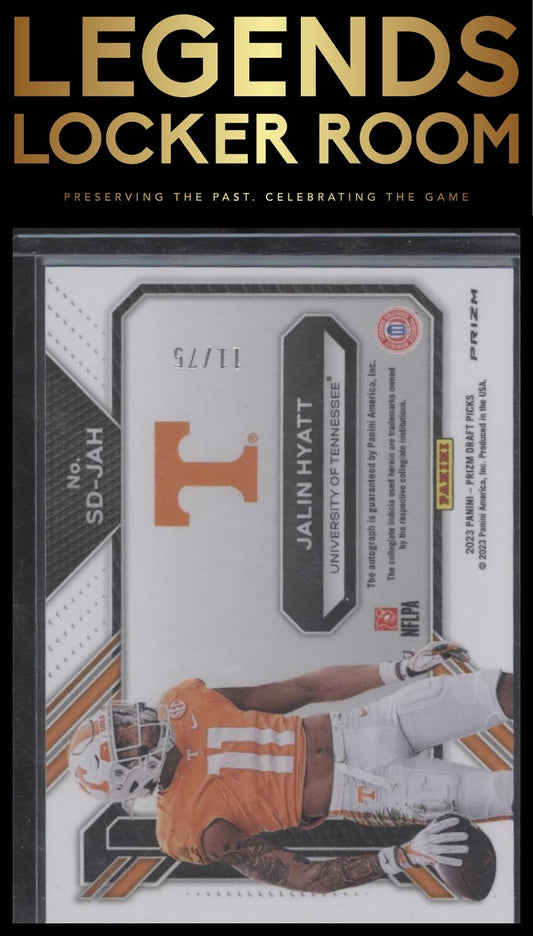 2023 Panini Prizm Draft Picks #SD-JAH Jalin Hyatt Signing Day Blue Prizm #/75