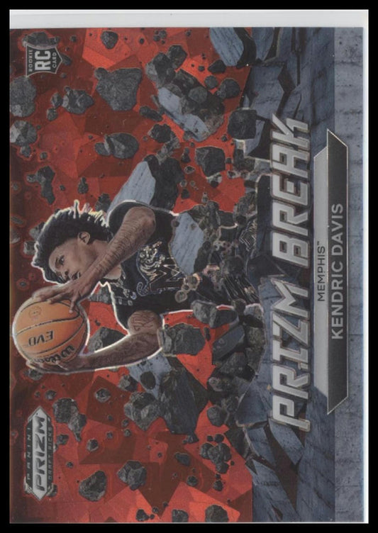 2023 Panini Prizm Draft Picks #12 Kendric Davis Prizm Break Red Ice