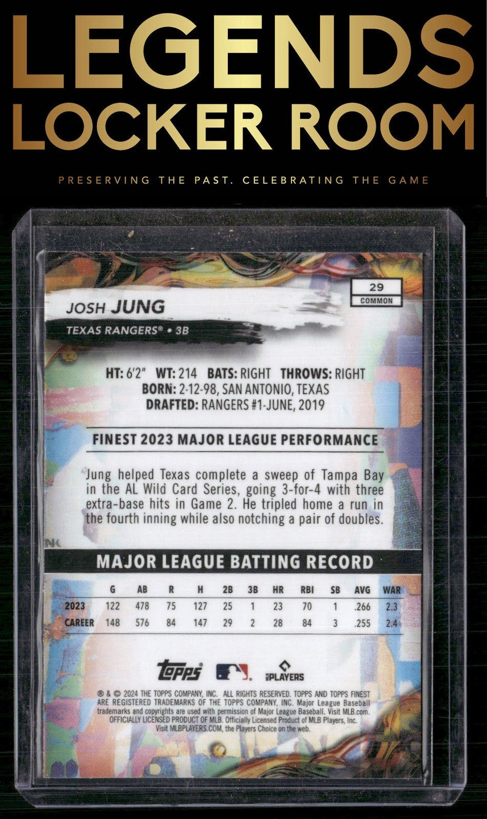 2024 Finest #29 Josh Jung Checkerboard Refractors