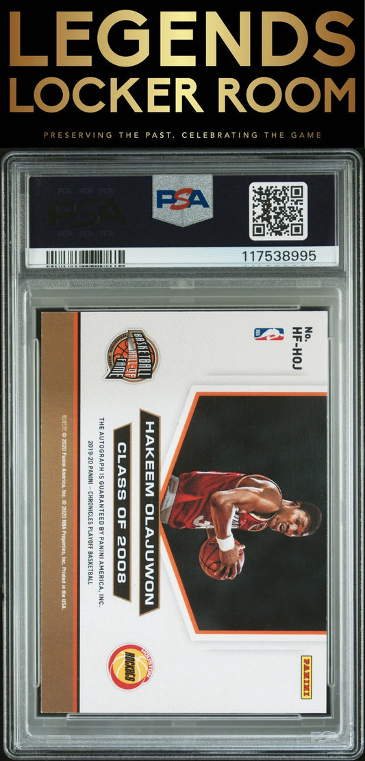 2019 Panini Chronicles Hall Of Fame Autographs Hakeem Olajuwon PSA 7