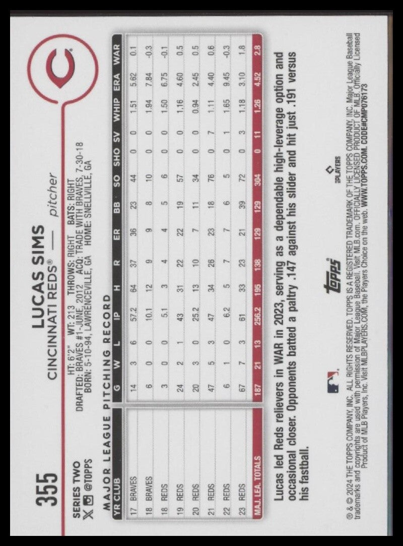 2024 Topps #355 Lucas Sims