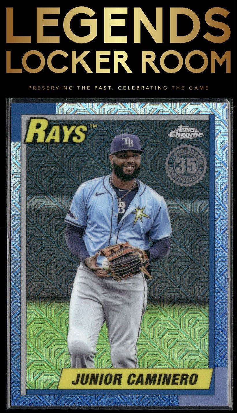 2025 Topps Junior Caminero 1990 Topps Baseball 35th Anniversary Chrome Mojo