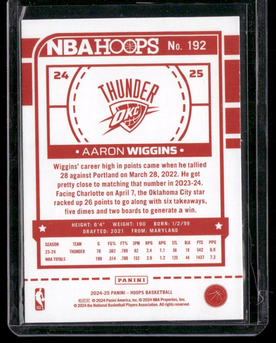 2024-25 Hoops #192 Aaron Wiggins