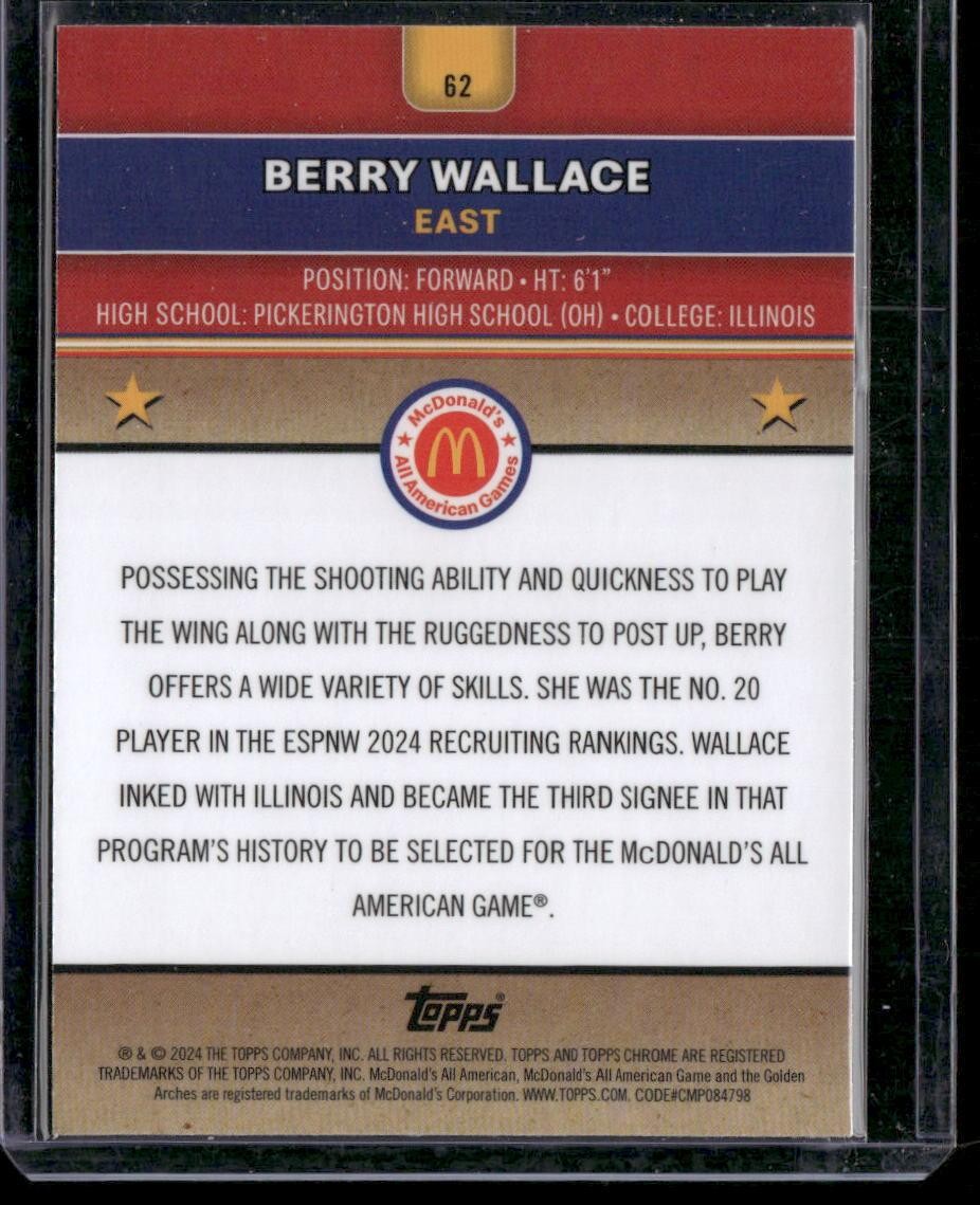 2024 Topps Chrome McDonald's All-American #62 Berry Wallace