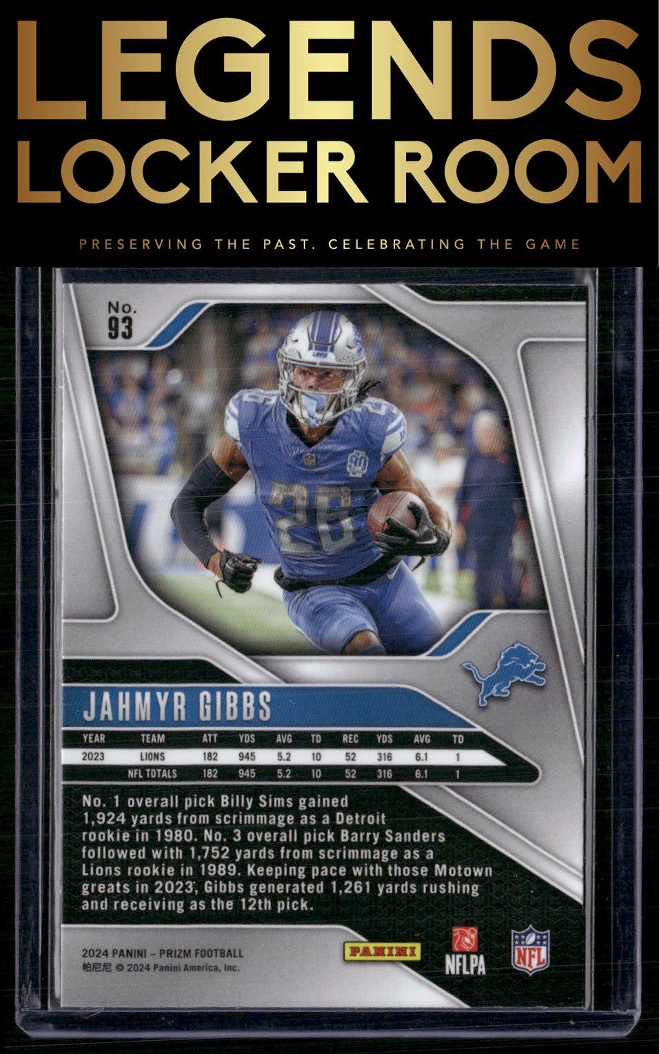 2024 Panini Prizm #93 Jahmyr Gibbs