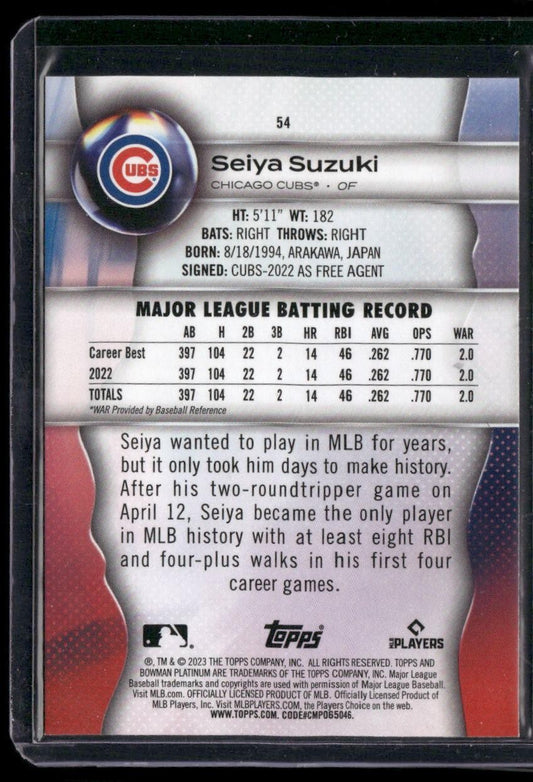 2023 Bowman Platinum #54 Seiya Suzuki
