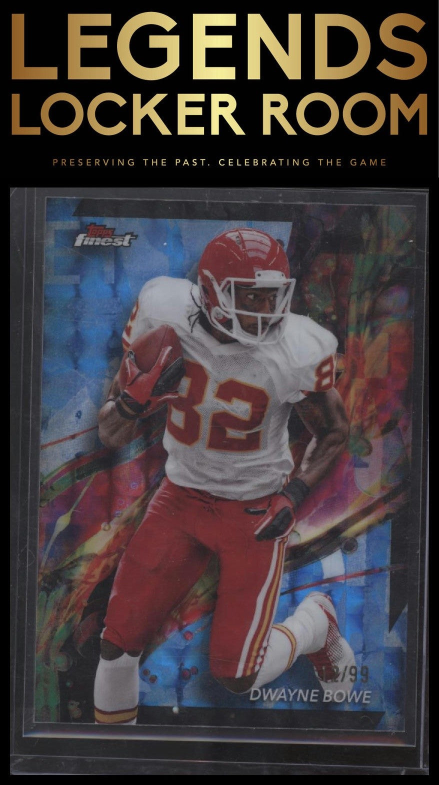 2024 Finest #39 Dwayne Bowe Blue Checkerboard Refractor #/99