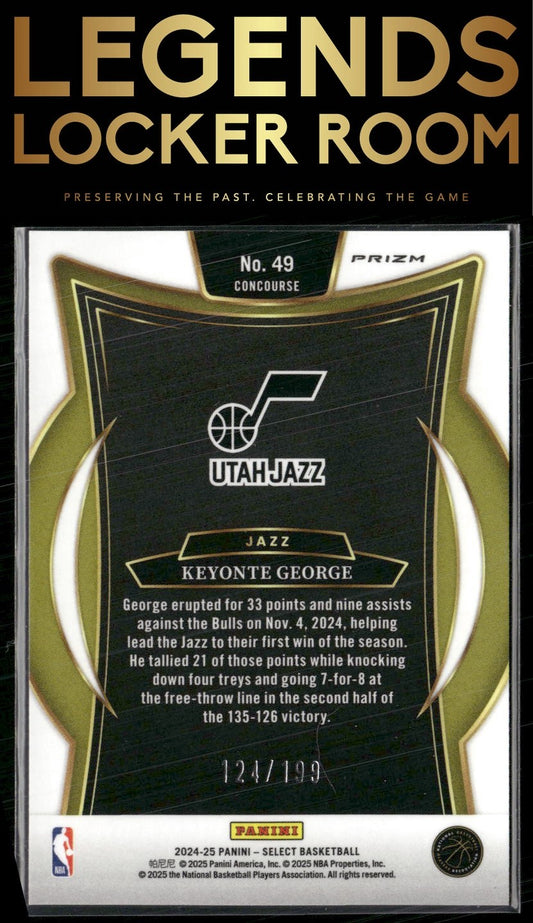 2024-25 Panini Select #49 Keyonte George Red Prizm #/199