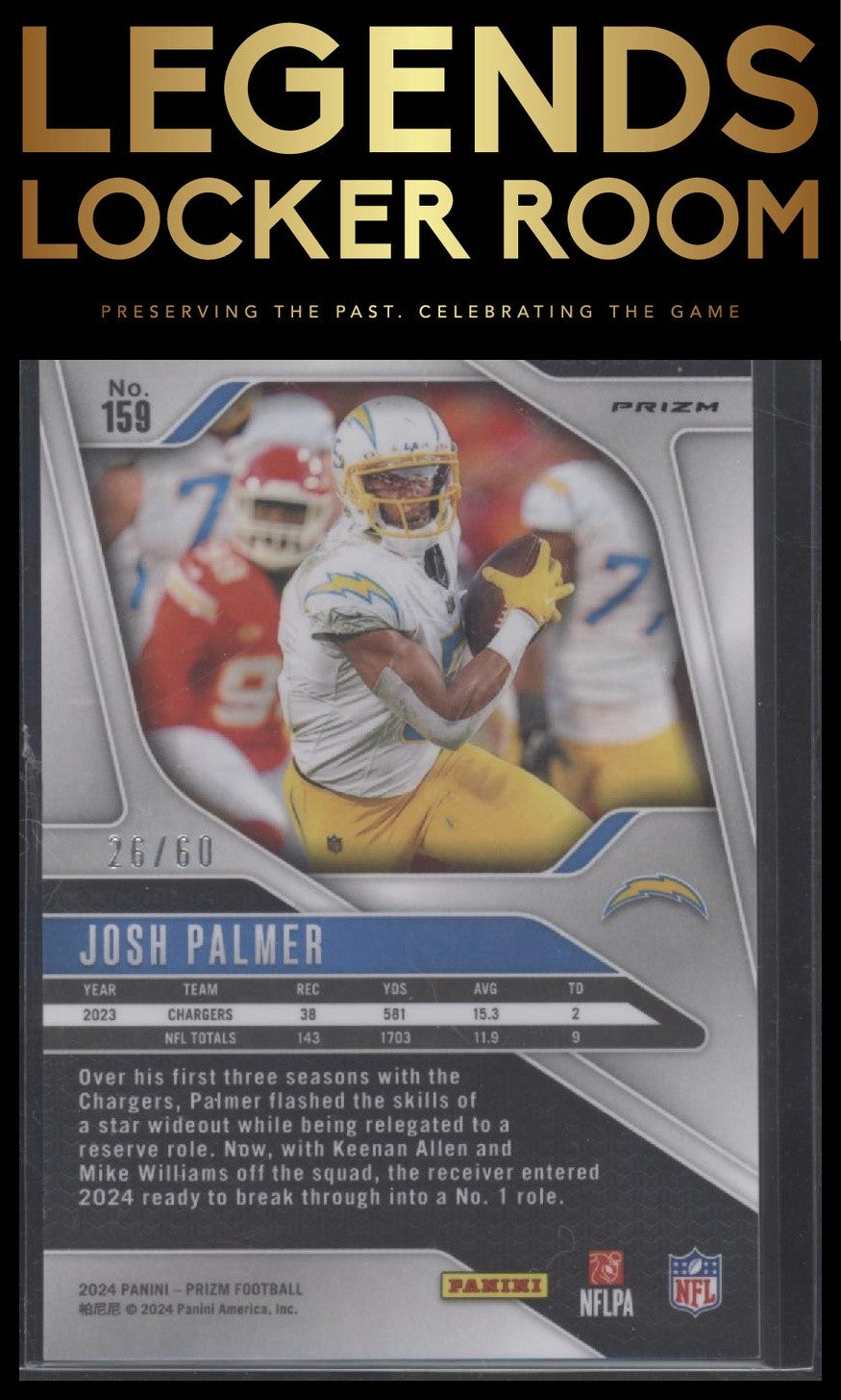 2024 Panini Prizm #159 Josh Palmer Orange Wave #/60