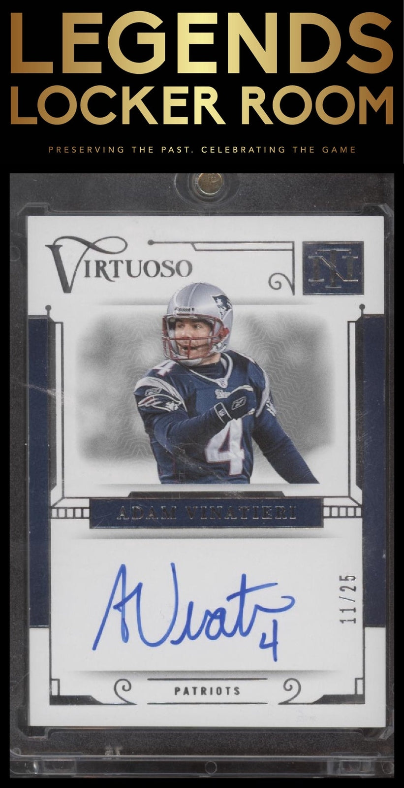 2023 Panini National Treasures #VSO-AVI Adam Vinatieri Virtuoso Auto #/25