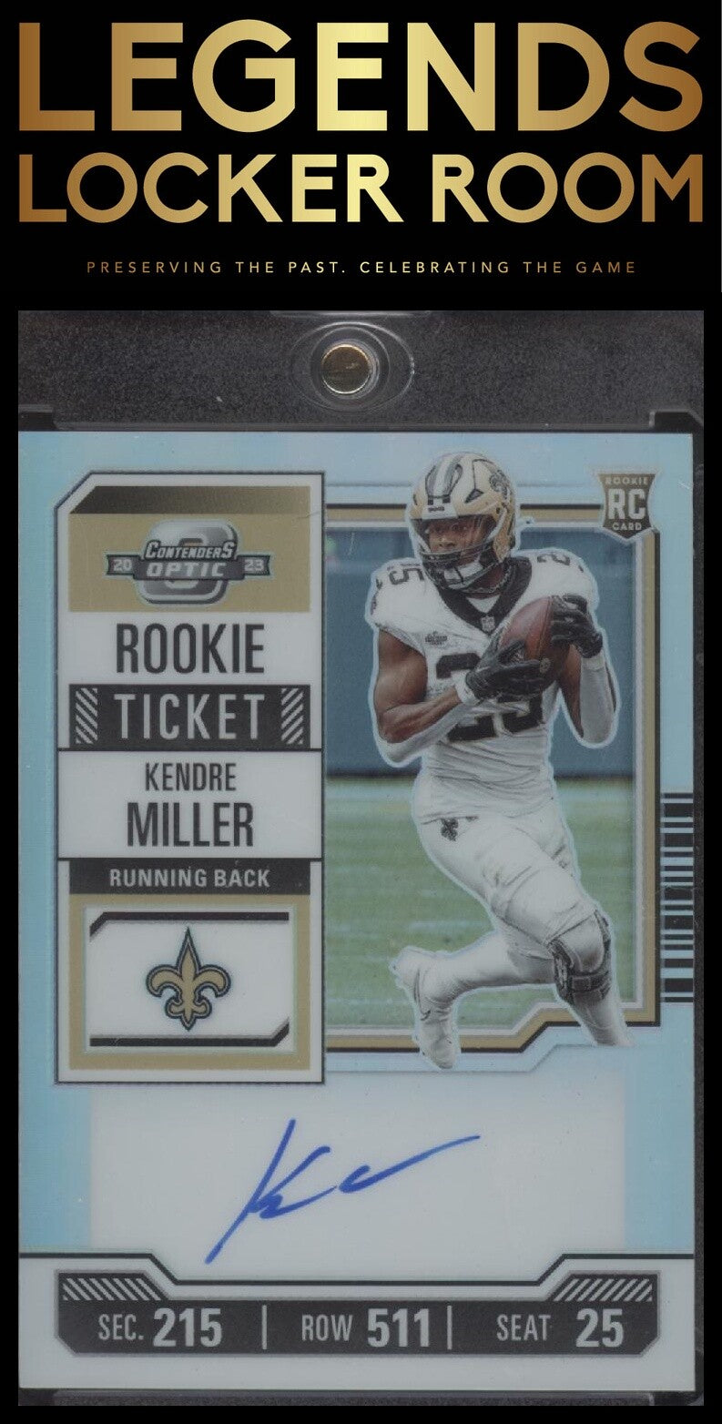 2023 Panini Contenders Optic #122 Rookie Ticket Auto Kendre Miller Silver