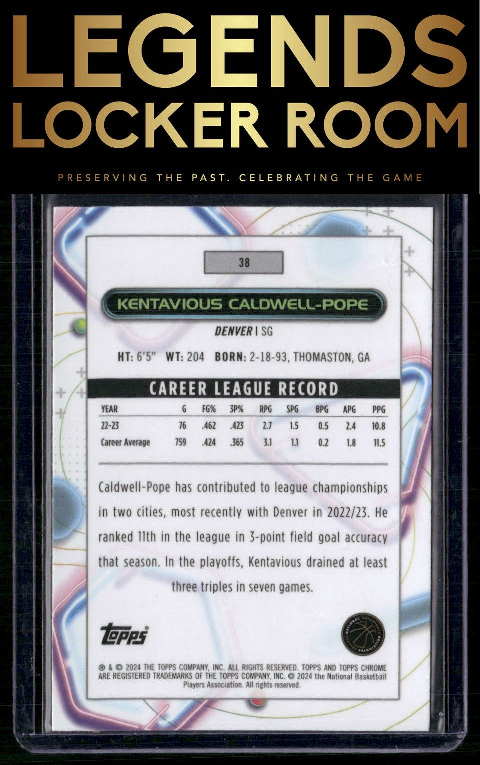 2023-24 Topps Chrome Cosmic #38 Kentavious Caldwell-Pope