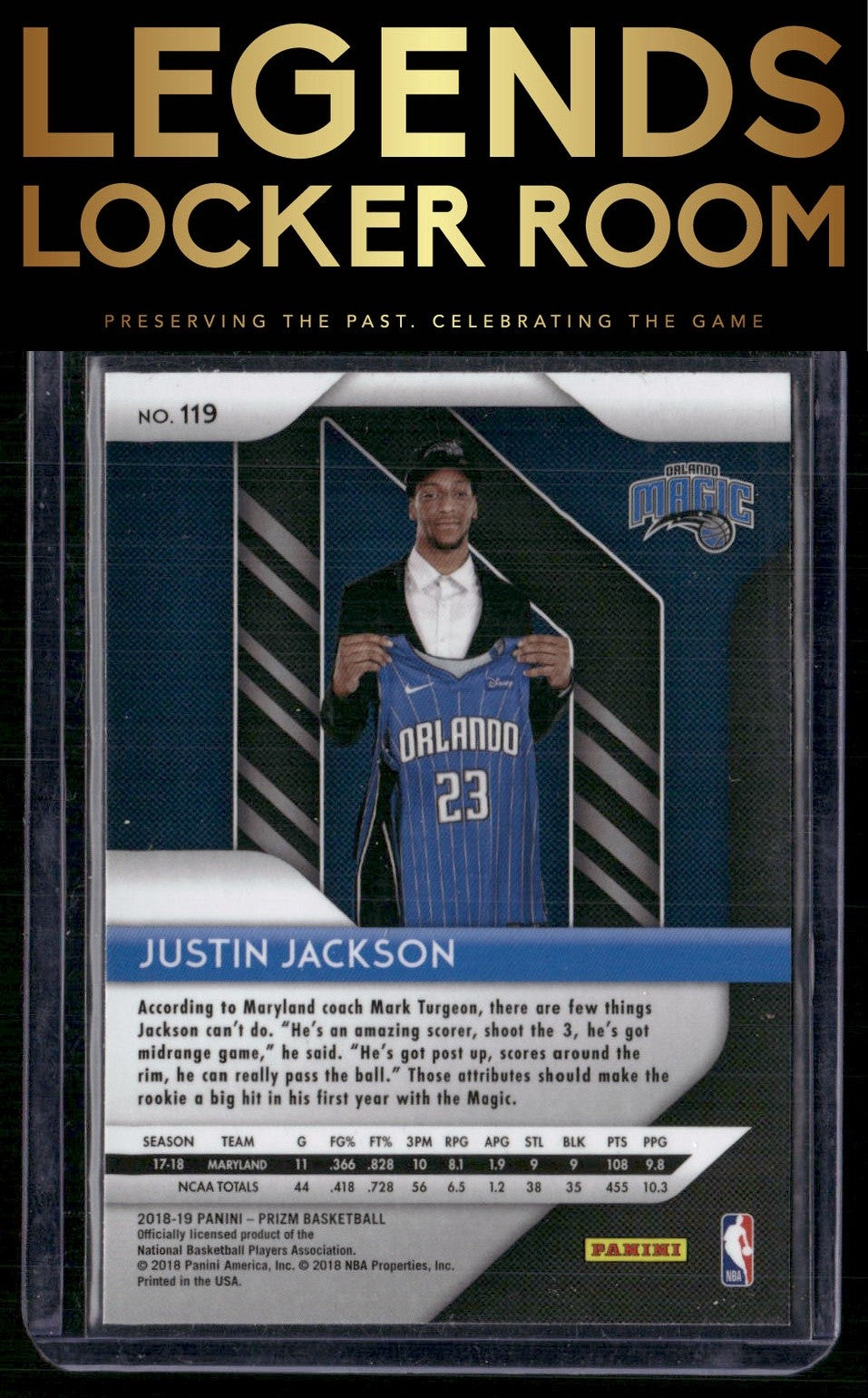 2018-19 Panini Prizm #119 Justin Jackson
