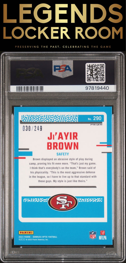 2023 Panini Donruss Optic #290 Ji'Ayir Brown Orange PSA 10