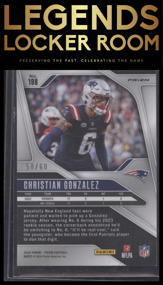 2024 Panini Prizm #198 Christian Gonzalez Orange Wave #/60