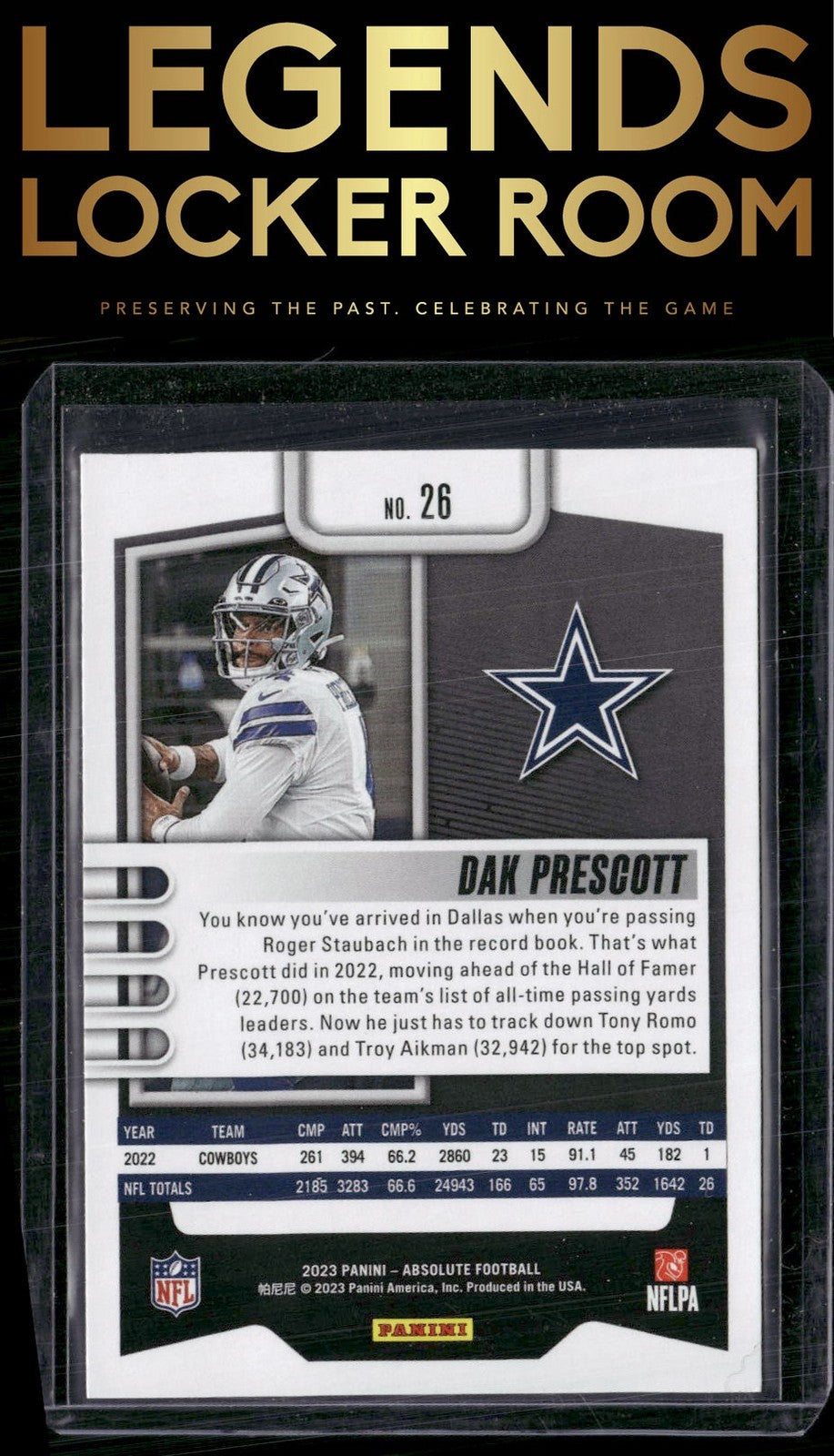 2023 Panini Absolute #26 Dak Prescott Orange