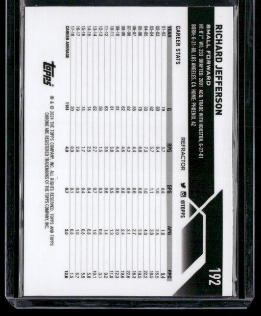 2023-24 Topps Chrome #192 Richard Jefferson Refractors