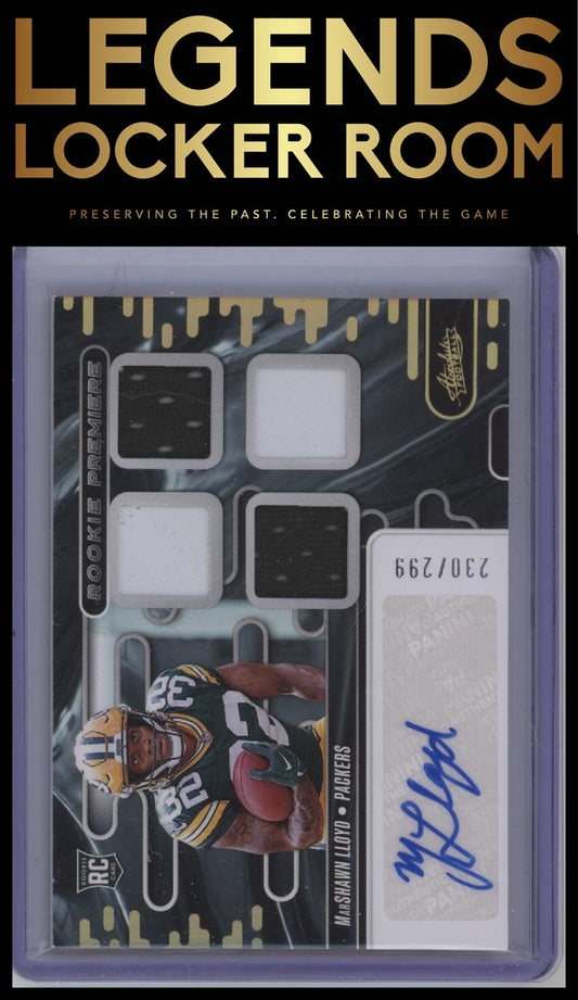 2024 Panini Absolute MarShawn Lloyd Rookie Premiere Materials Autos Quad #/299