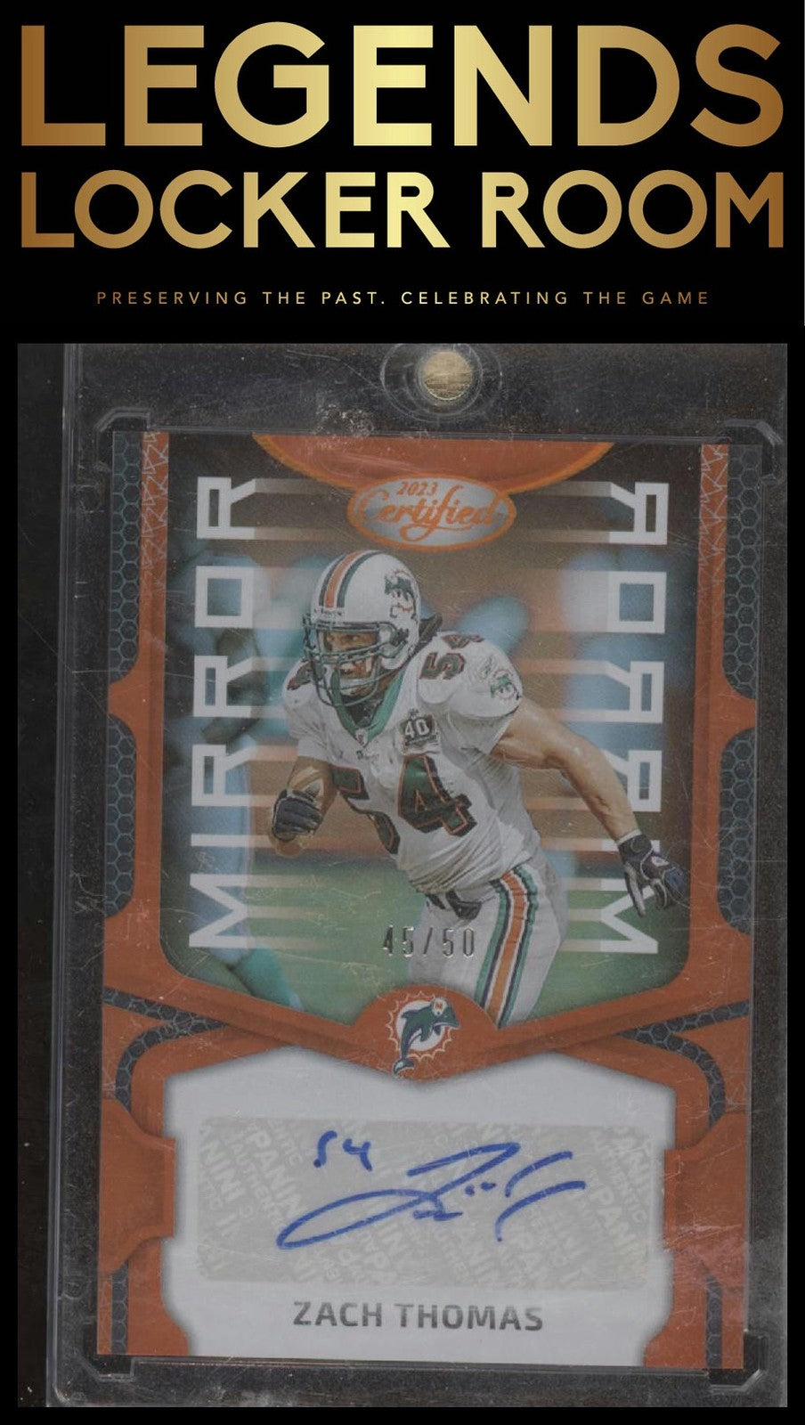 2023 Panini Certified #MS9 Zach Thomas Mirror Signatures Orange #/50
