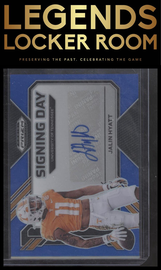 2023 Panini Prizm Draft Picks #SD-JAH Jalin Hyatt Signing Day Blue Prizm #/75
