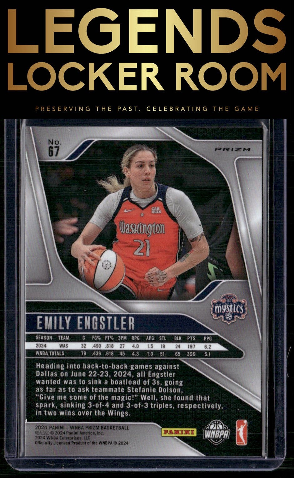 2024 Panini Prizm WNBA #67 Emily Engstler Silver Prizms