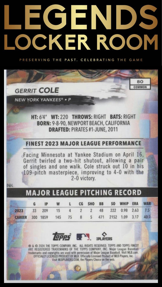 2024 Finest #80 Gerrit Cole