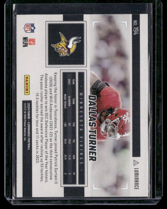 2024 Panini Luminance #194 Dallas Turner